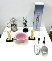 Selection of collectables includes glass Thermometer, shoe lasts etc