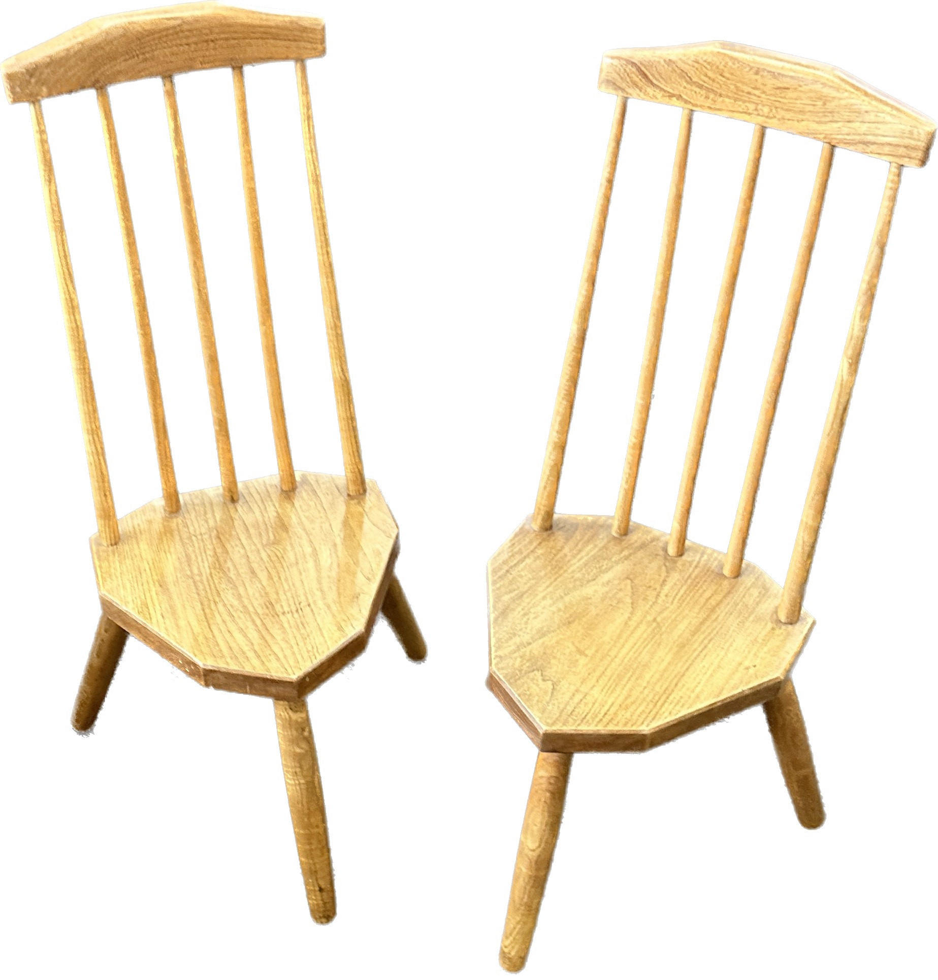 Pair of three legged hall chairs measures approx 31 inches - Image 3 of 3