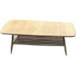 Ercol coffee table measures approx 14 inches tall, 41.5 long and 18 deep