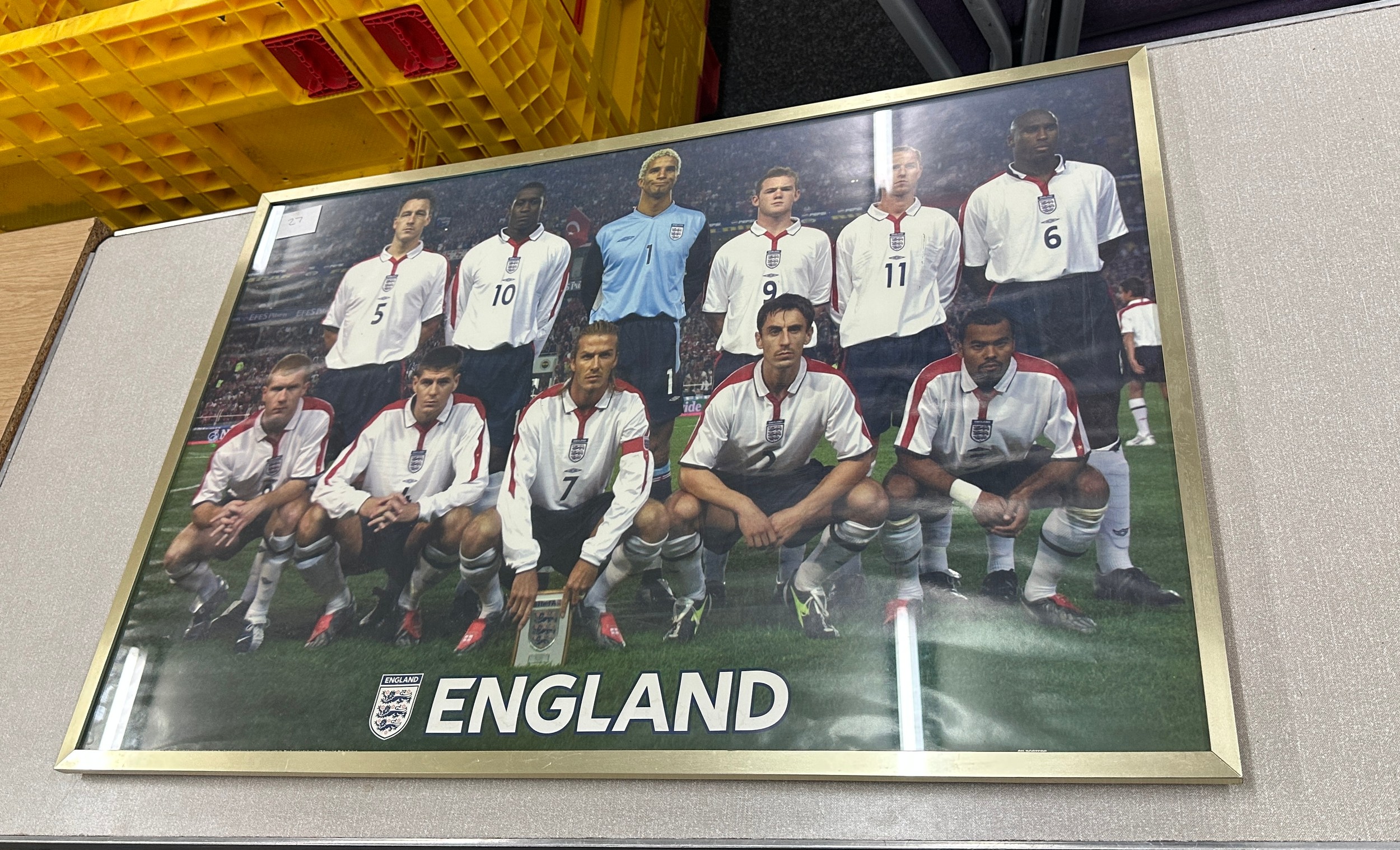 Framed England photo measures approximately 25 x 37 inches - Image 2 of 3