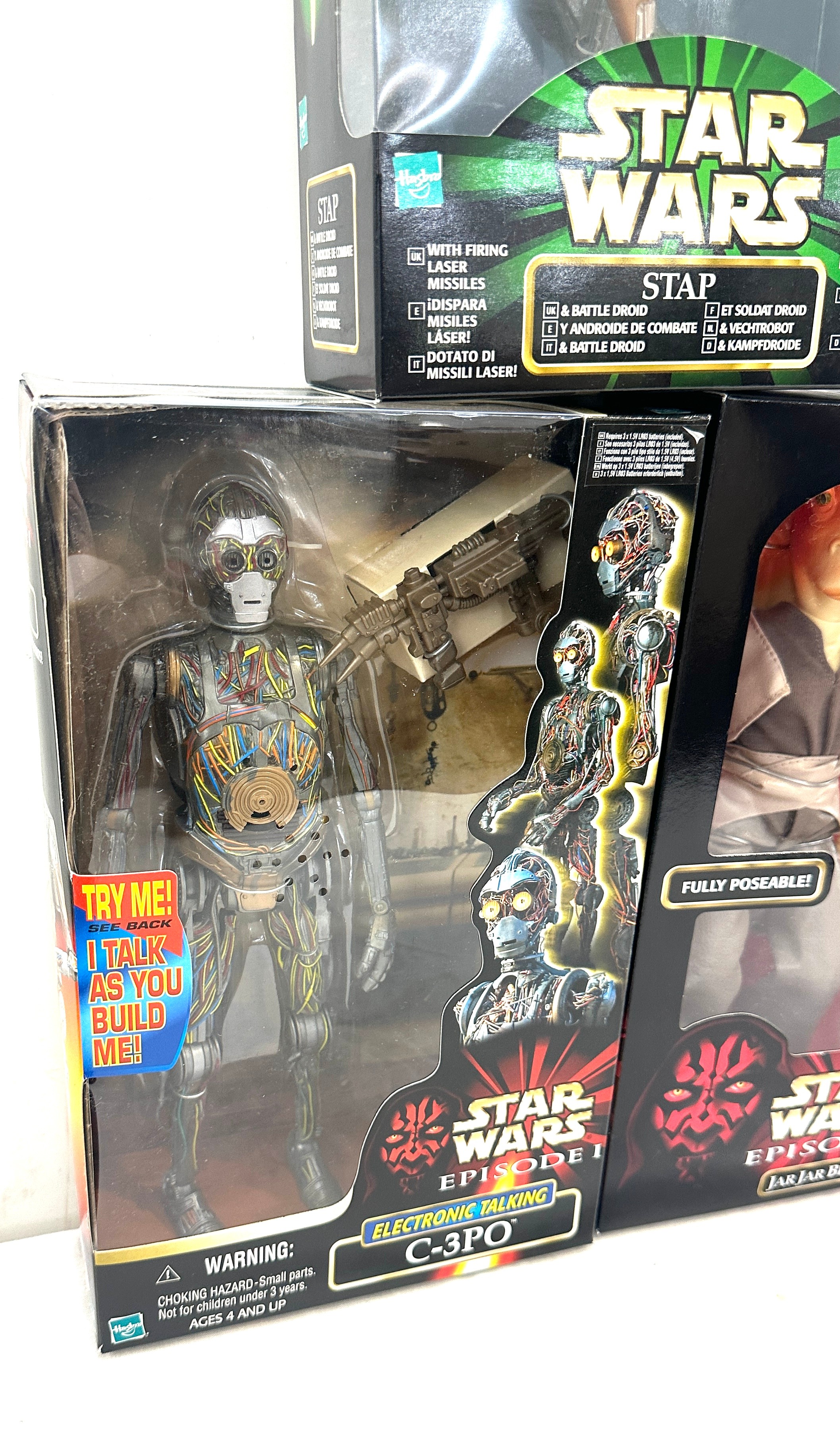 Star Wars Stao, Star Wars Episode I C-3PO, Jar Jar Binks, all 3 in original packaging - Bild 2 aus 5