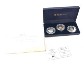 Royal Mint cased presentation set of Battle of Trafalgar, 2005 Silver proof £5 collection with COA