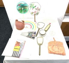 Selection of collectables includes dressing table set, fans etc