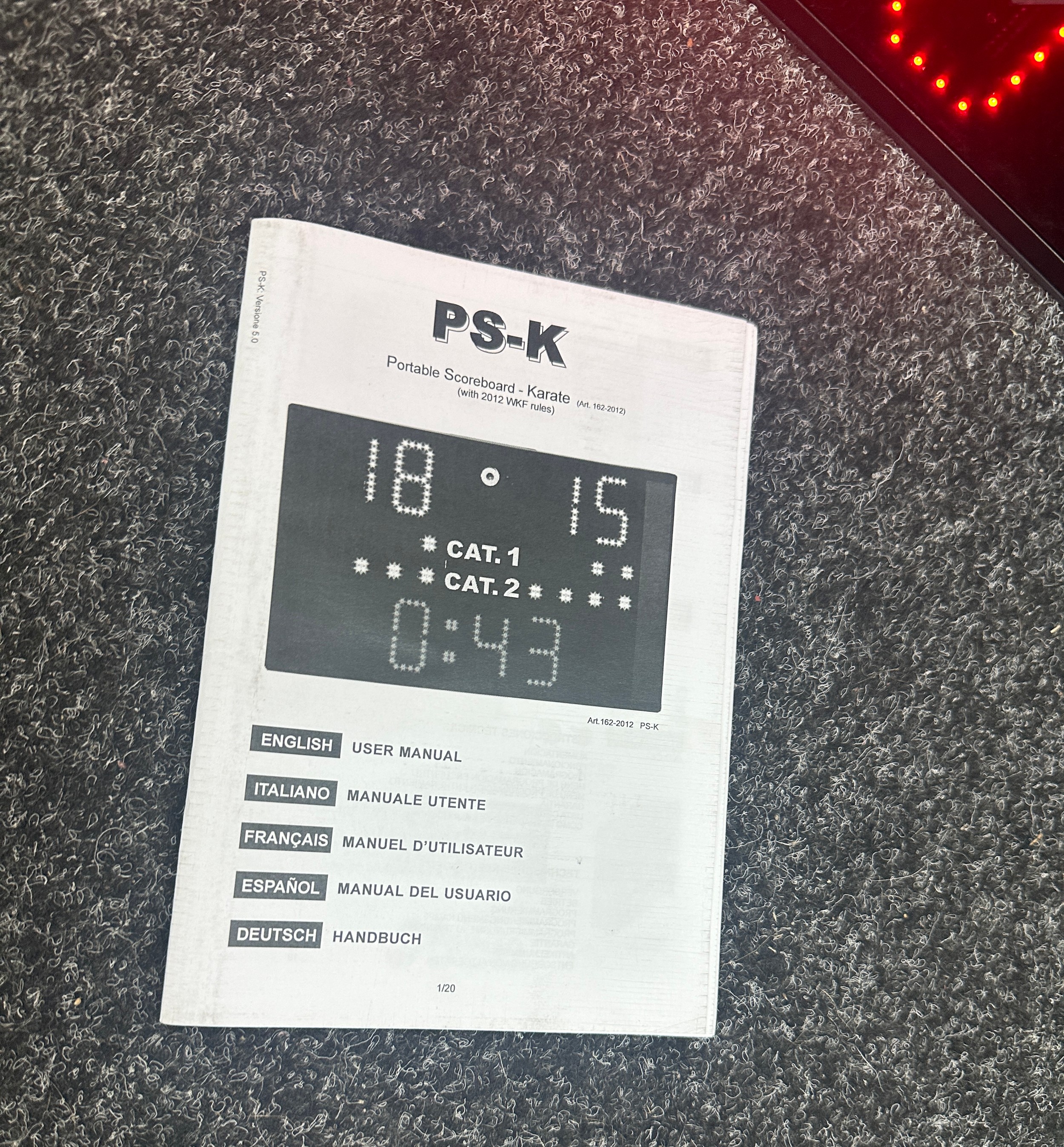 PS-K Portable Scoreboard- Karate model No Art.162-2012 PS-K with flight case - in working order - Image 3 of 7