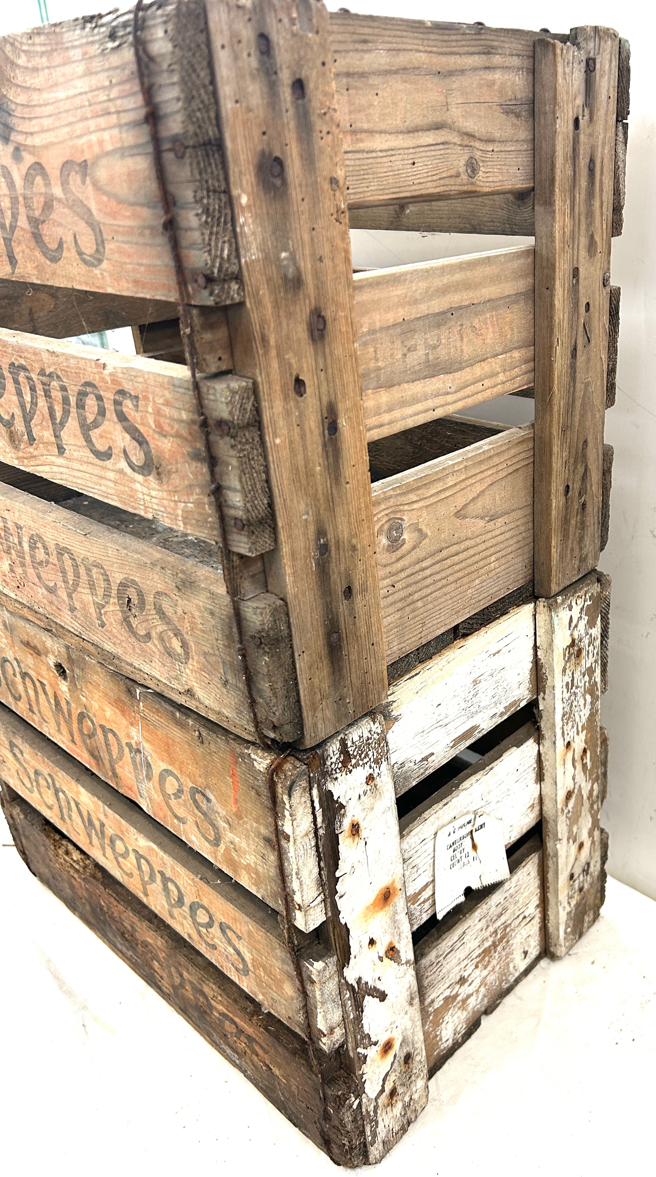 2 Vintage wooden Schweppes crates - Image 2 of 3