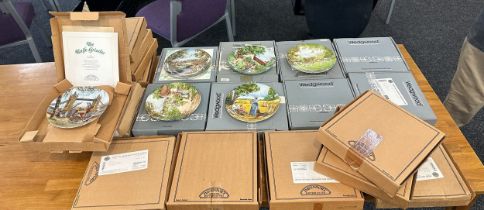 Selection of 20 boxed collectors plates includes Davenport and Wedgwood