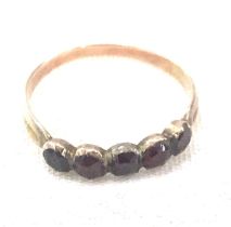 Unmarked Georgian antique rose gold and garnet ring, UK size N+, weight approximately 1.5g