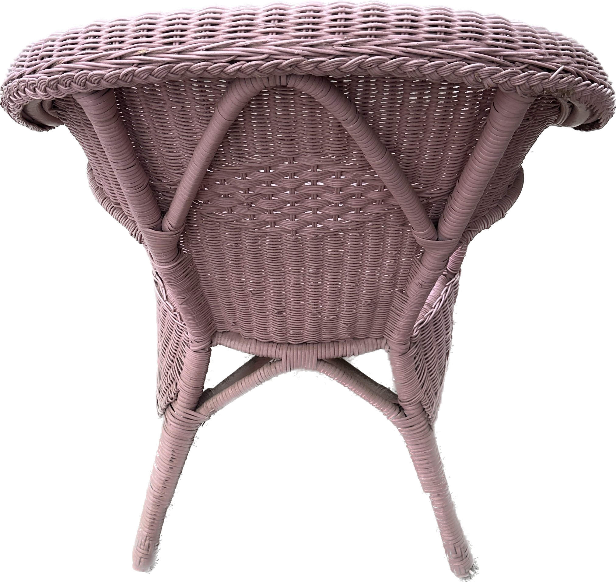 Wicker pink painted bedroom chair - Image 2 of 3
