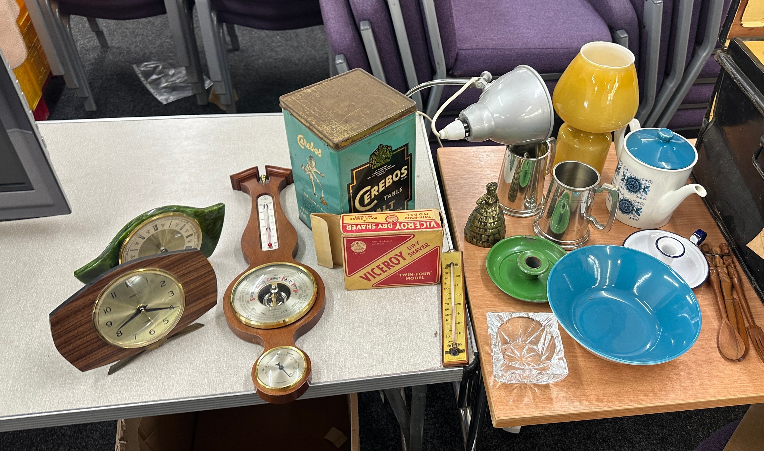 Selelction of miscellaneous includes pottery, clocks lamps etc