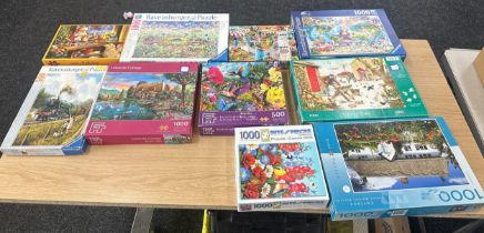 Large selection of assorted puzzles