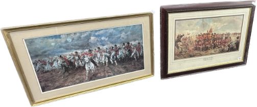 The 28th Regiment at Quatre Bras Colour Print by Elizabeth Thompson (Now Lady Butler) Measuring 34 x