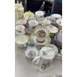 Selection of part tea services includes Shelley tea pot etc