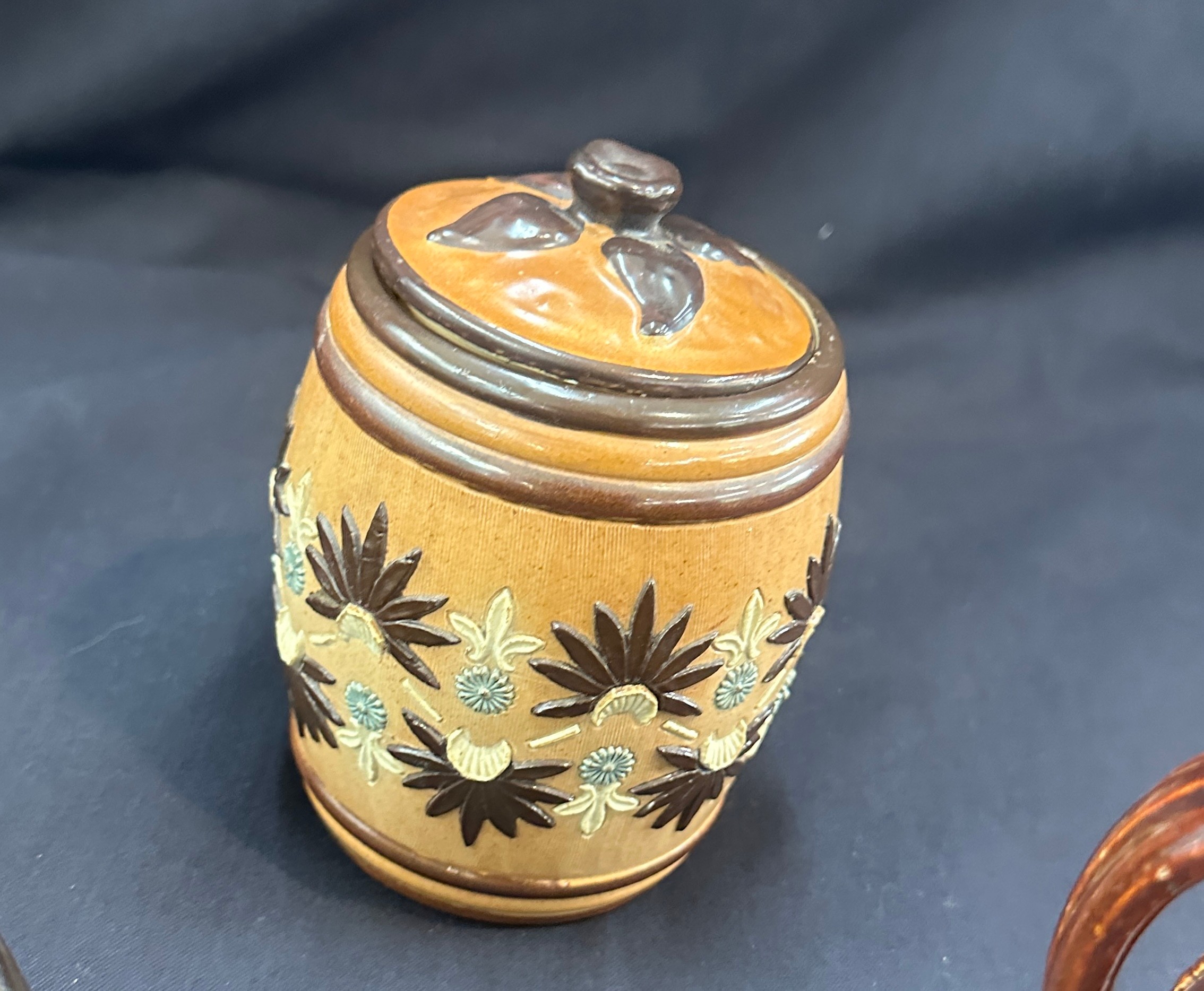 Royal Doulton Lambethware jug, tobacco jar, one other signed piece - Image 2 of 8