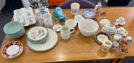 Selection of miscellaneous items to include Denby pieces, jelly moulds, copperware etc