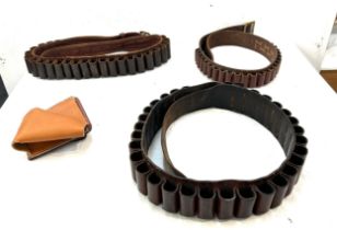 Selection of three vintage cartridge belts