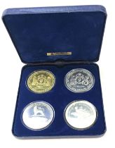 Pobjoy Mint set of 4, 25th anniversary Crown coins in a presentation set