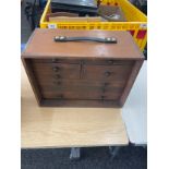 Vintage wooden multi tool chest and accessories