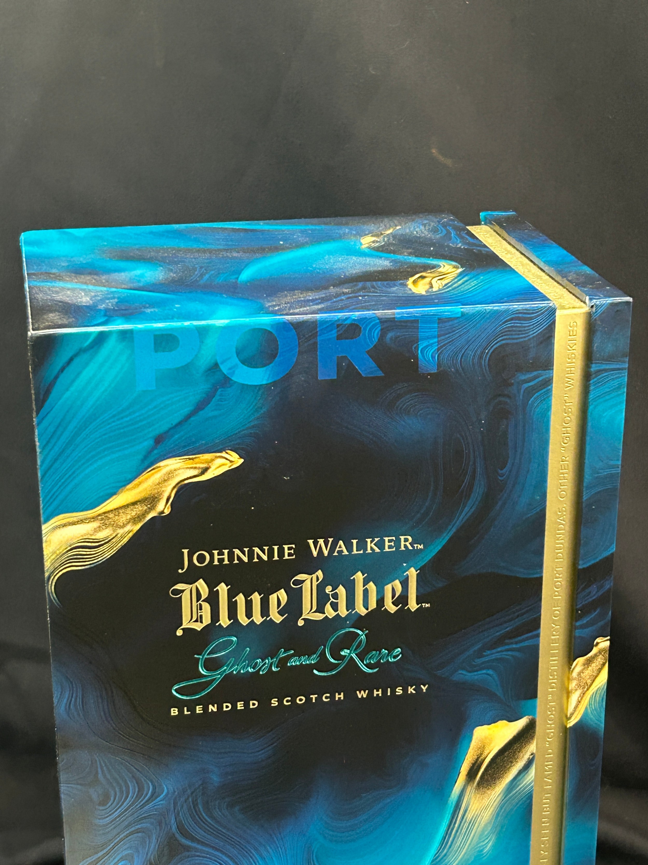 Boxed 1 litre bottle of Johnnie Walker Blue Label Ghost and rare whisky, sealed - Image 2 of 6