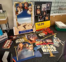 Selection of 10 new Star Wars cinema film advertising posters approximate measurements of largest is