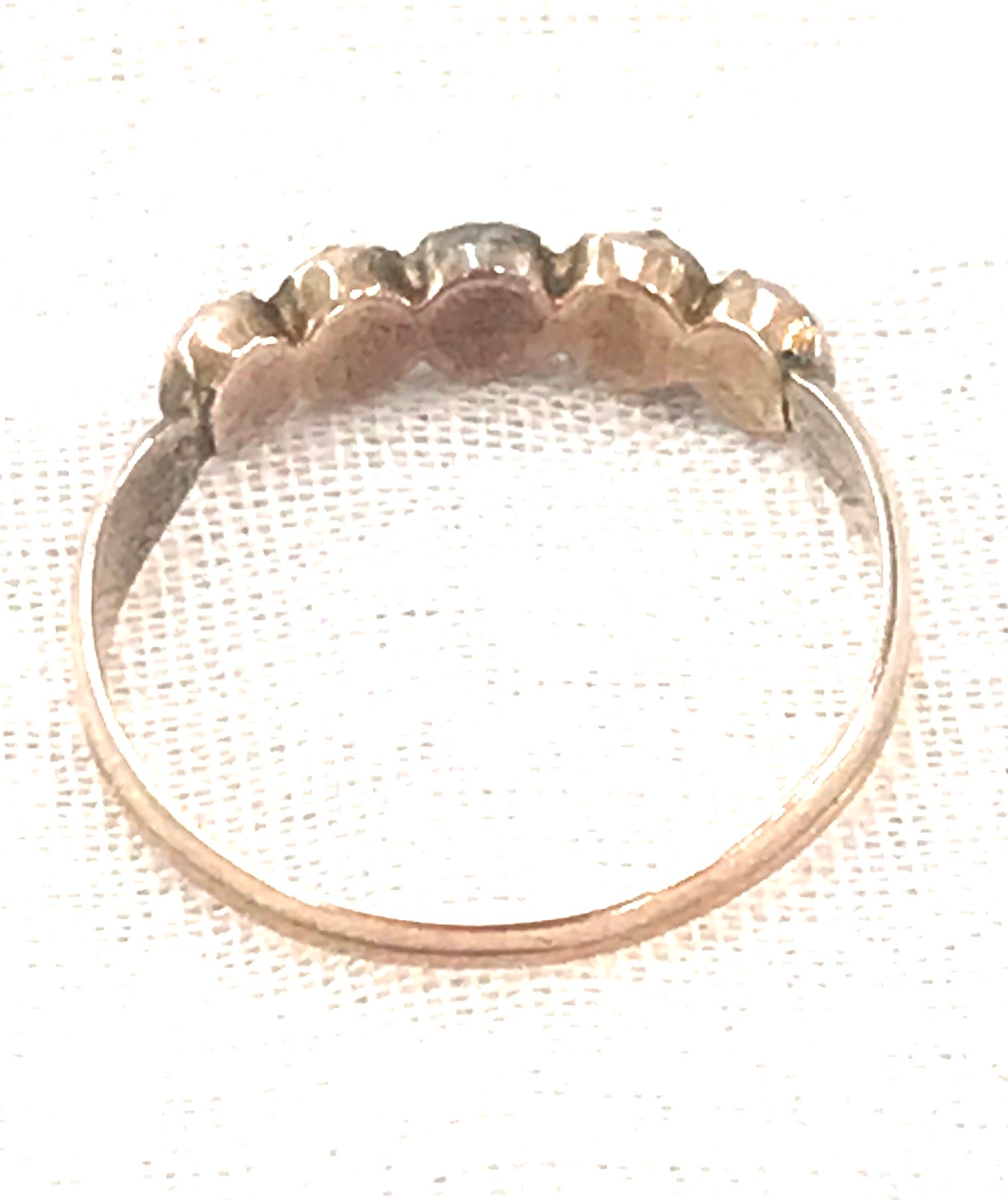 Unmarked Georgian antique rose gold and garnet ring, UK size N+, weight approximately 1.5g - Image 2 of 3