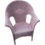 Wicker pink painted bedroom chair