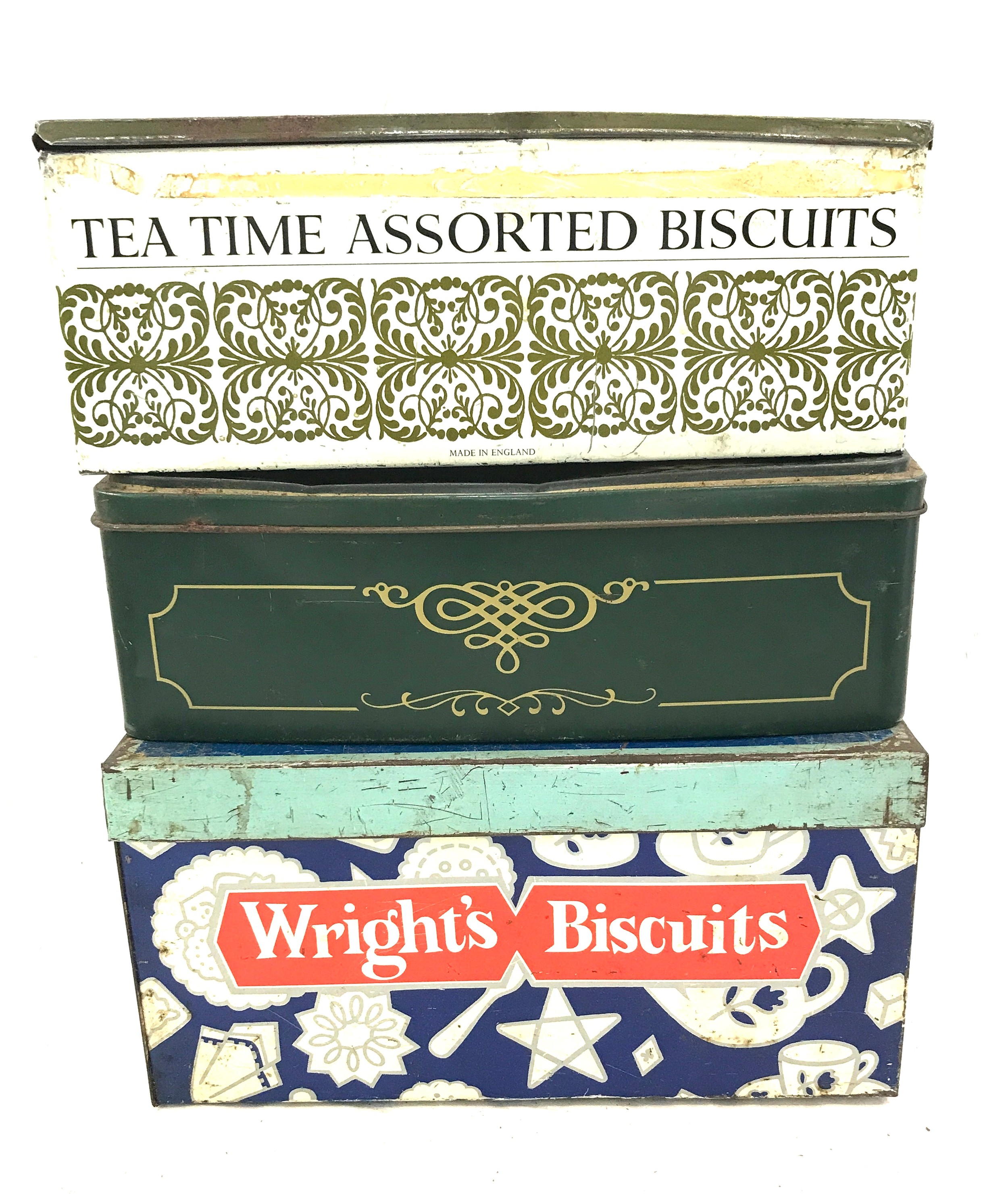 Selection of vintage advertising tins