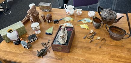 Selection of miscellaneous to include some small silver items, Royal Crown Derby pieces, oriental