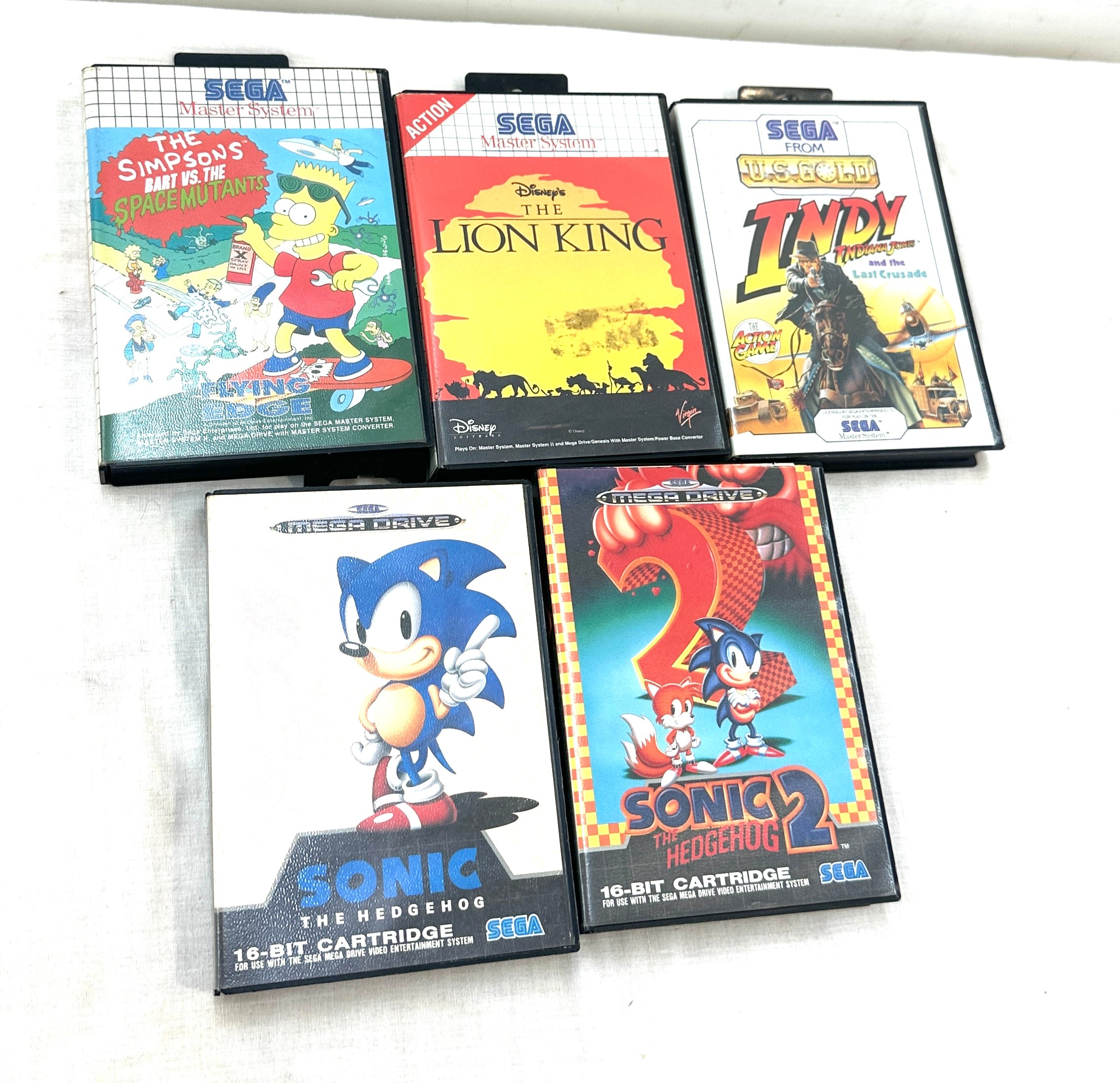 Selection vintage Sega Mega Drive, Sega Master system, Sega US Gold computer games, all untested