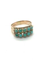 Unmarked 14ct gold Turquoise ring