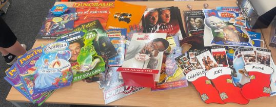 Large selection of cardboard film advertisement stands / posters to include Friends, Dr Dolittle,