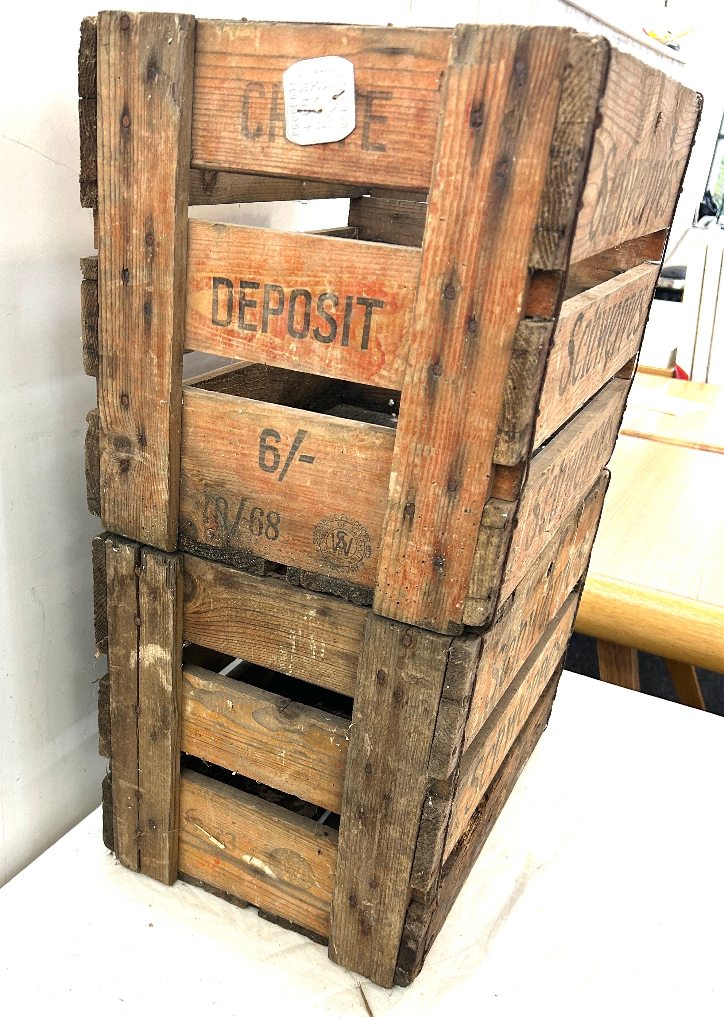 2 Vintage wooden Schweppes crates - Image 3 of 3