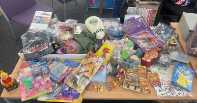 Selection of toys, collectables, signed rugby ball, Star Wars teddy, Wallace and Gromit, McDonalds