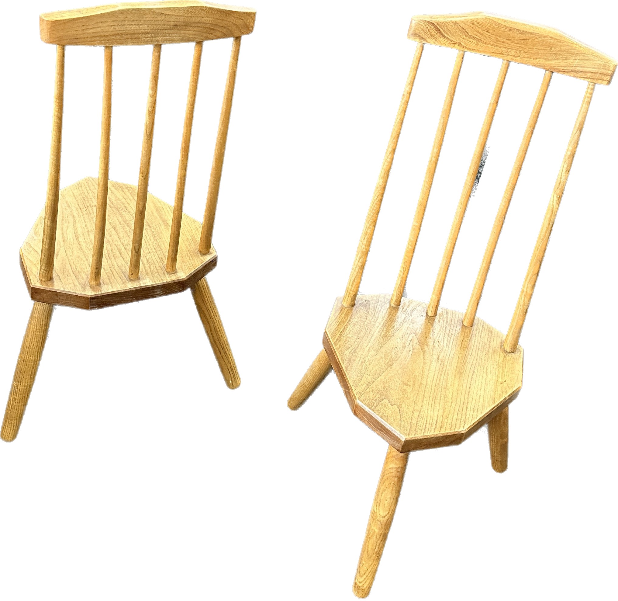 Pair of three legged hall chairs measures approx 31 inches - Image 2 of 3