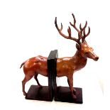 Large leather Reindeer bookends 6 inches by 21 inches