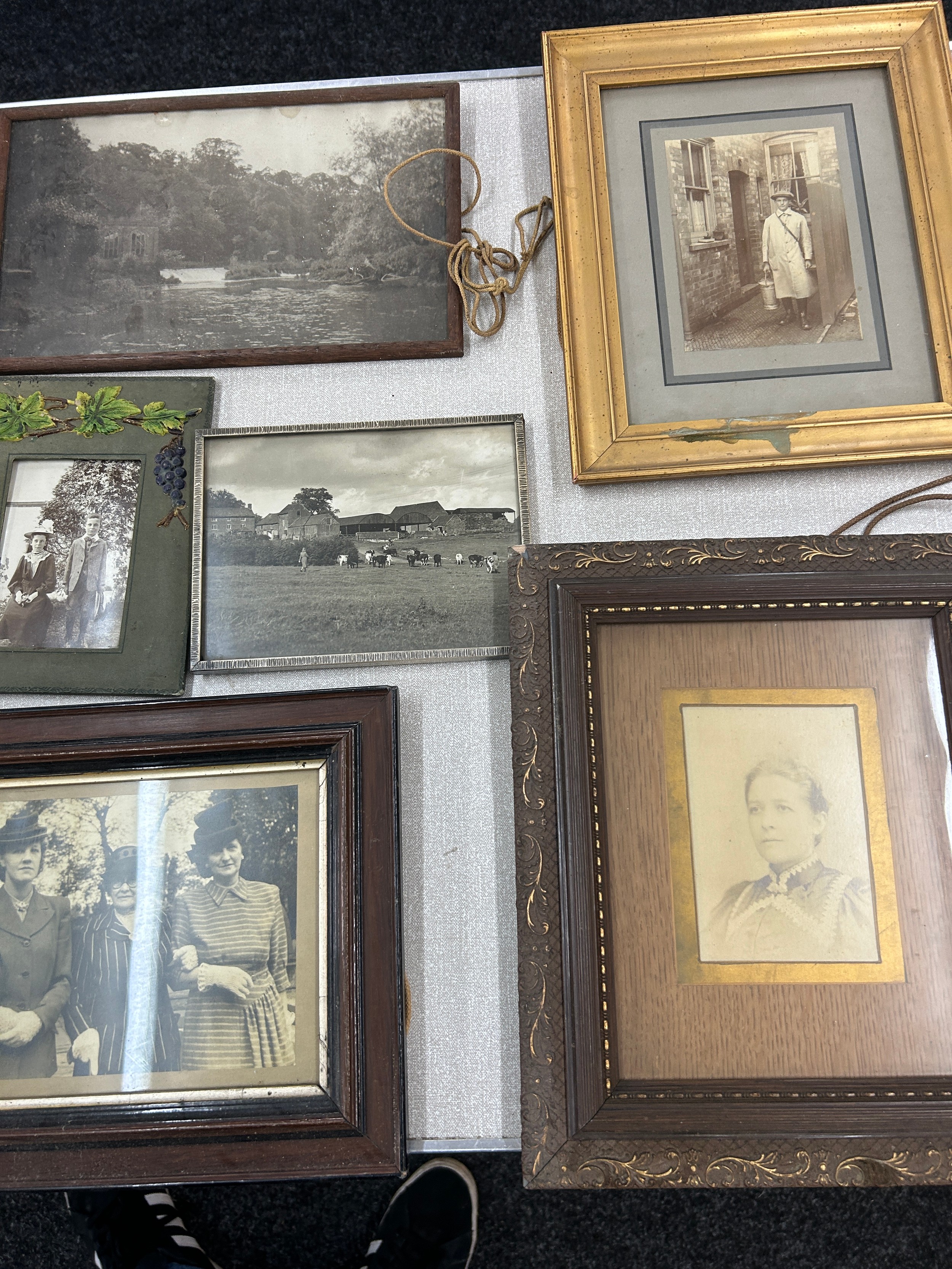 Large selection of framed antique photos largest measures approximately 16 inches by 16 inches - Image 4 of 10