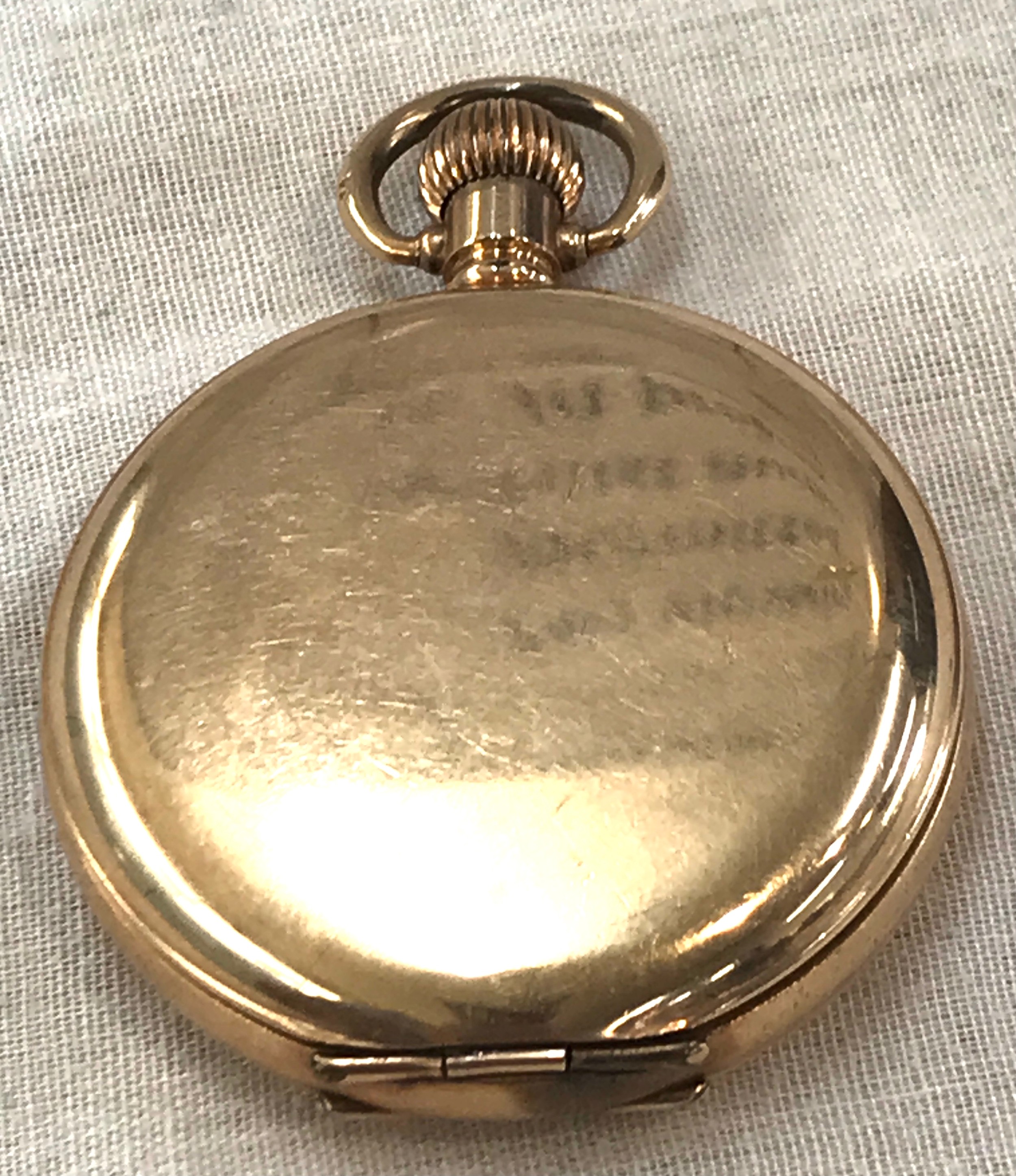 Gold plated full hunter Waltham pocket watch, untested - Image 3 of 4