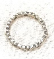 18ct white gold diamond eternity ring, UK size I, approximate weight 2.5g