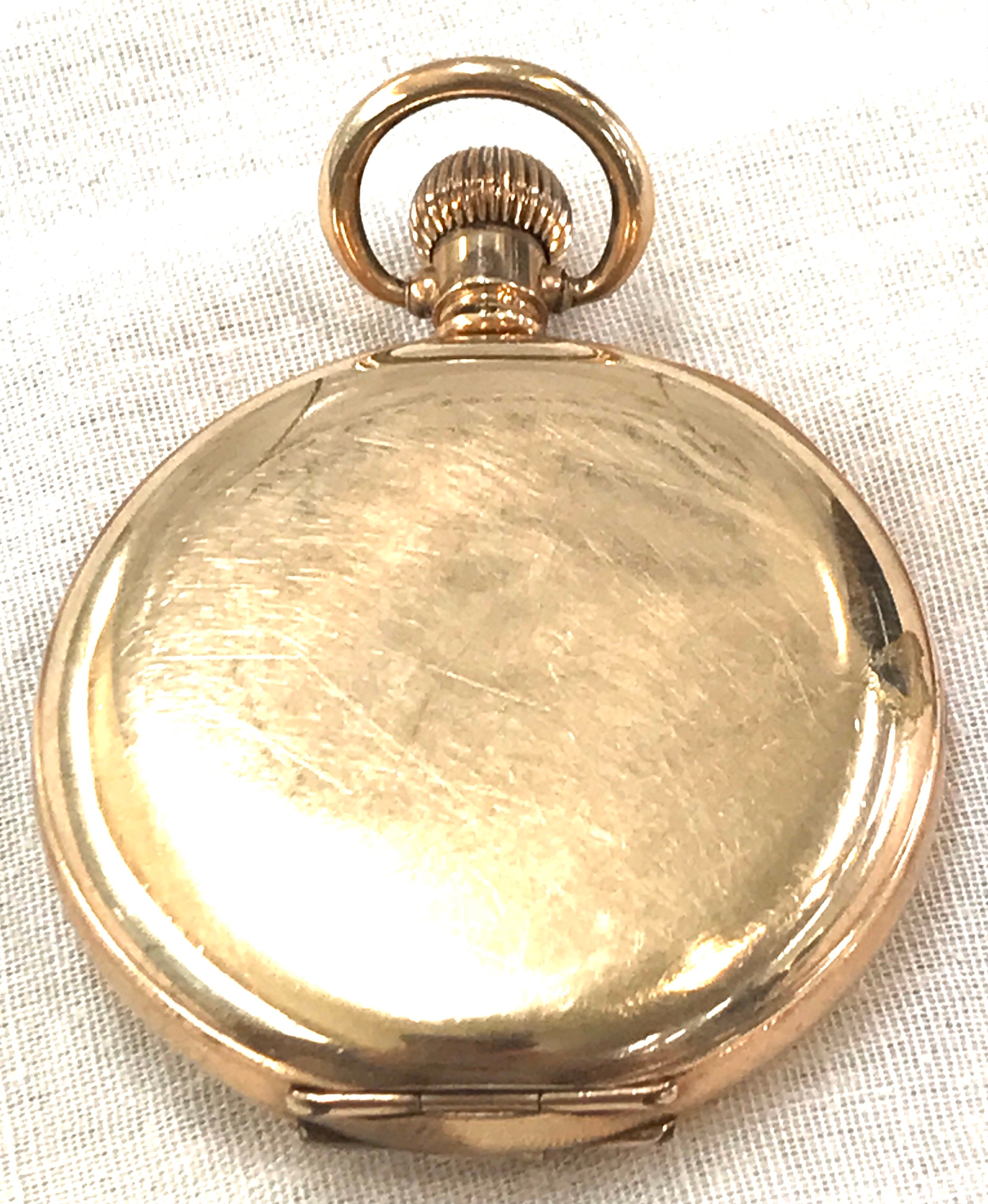 Gold plated full hunter Waltham pocket watch, untested - Image 4 of 4