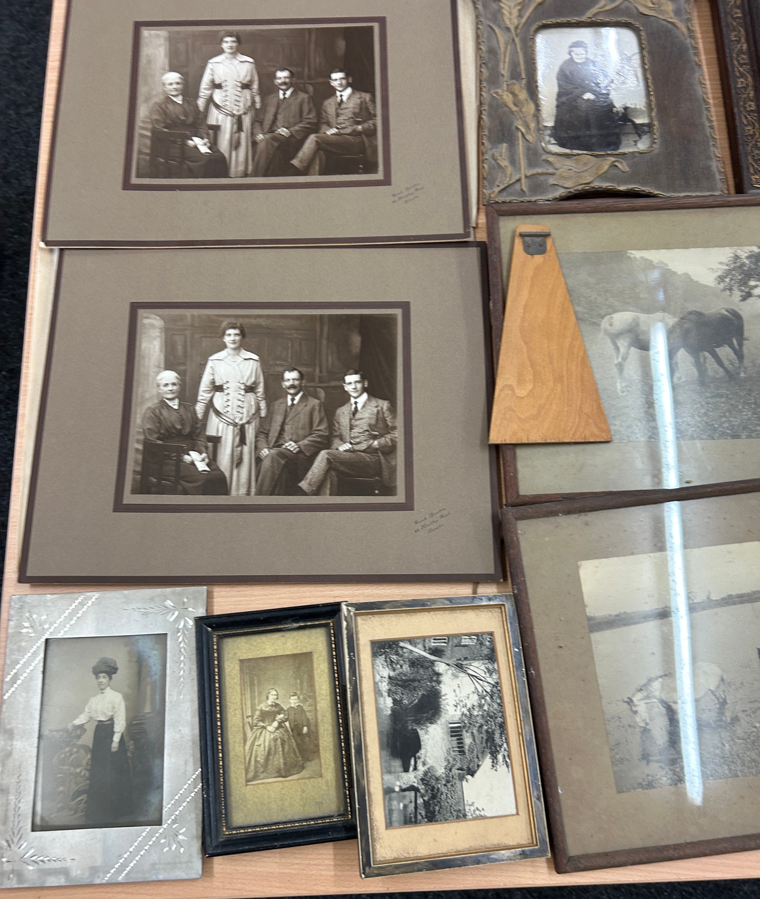 Large selection of framed antique photos largest measures approximately 16 inches by 16 inches - Image 8 of 10