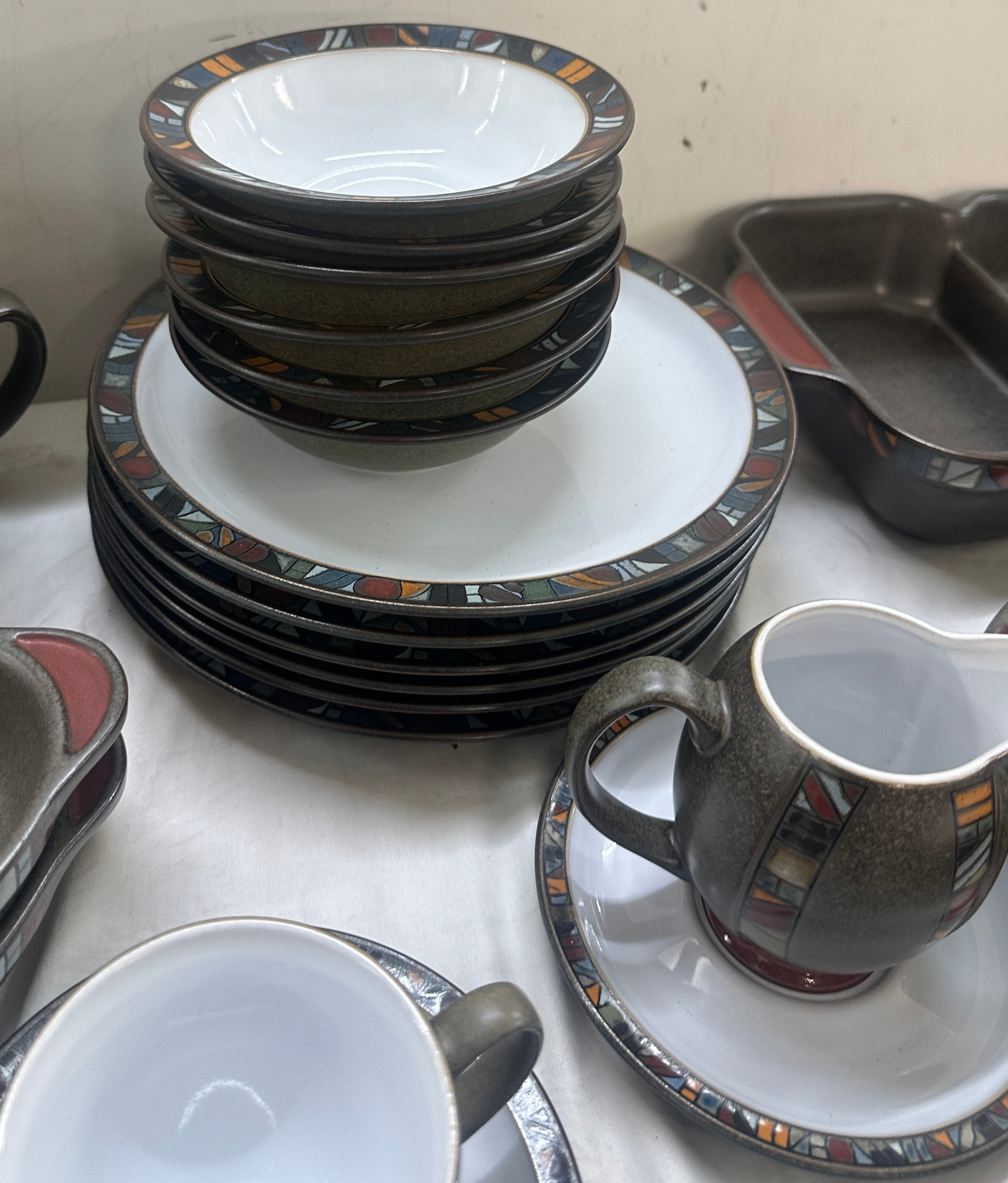 Denby Marrakesh dinner service, 43 pieces in total includes Tureen, cups, saucers, plates, salt - Image 3 of 6