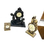 Selection of three mantle clocks, battery operated