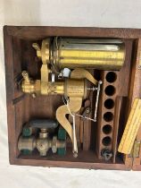 Vintage cased Joseph Casartelli steam engine indicator