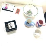 Spode Disney Christmas tree design bowl, Minnie Mouse mugs photo frames etc