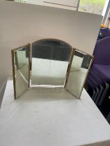 Dressing table mirror measures approximately 17 inches tall 26 inches wide