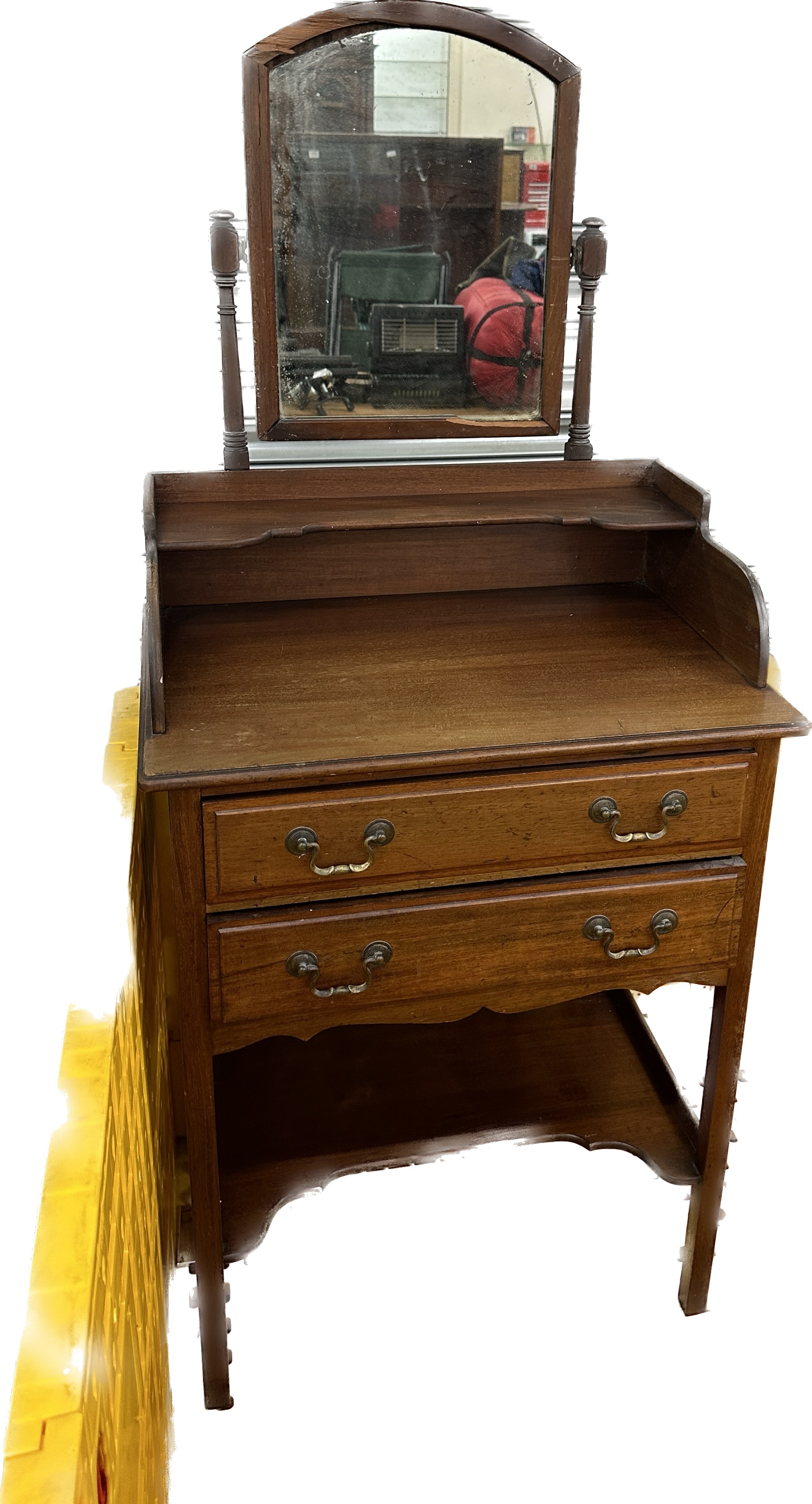 Mahogany 2 drawer dressing table measures approximately 59 inchea tall 18 inches depth 25.5 inches - Image 2 of 2