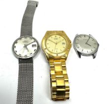 3 vintage gents wrist watches inc tissot stylist citizen eco-drive & mido ocean star all watches