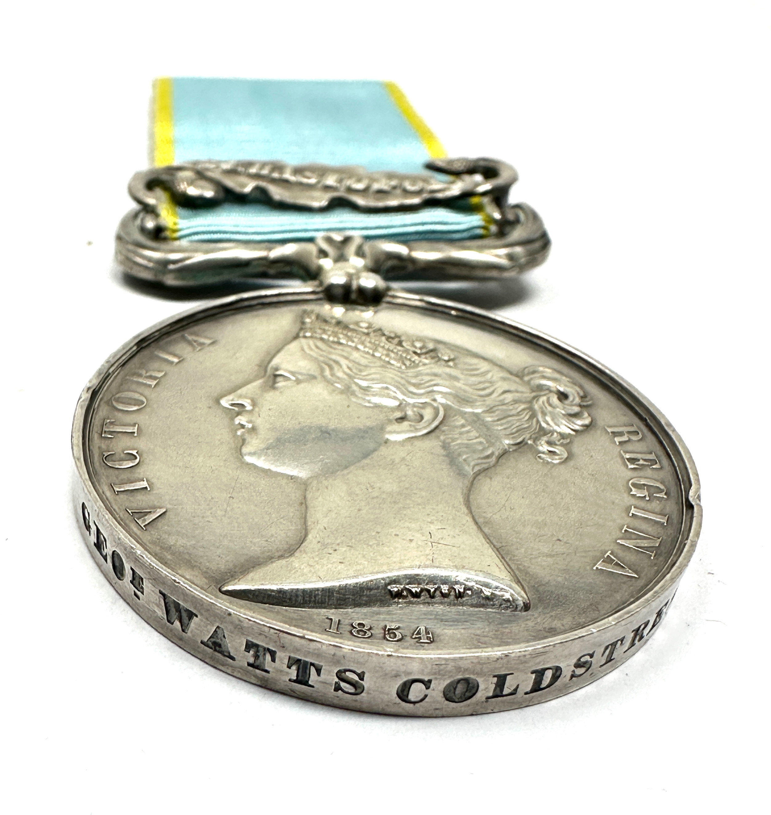 Victorian Crimea medal sebastopol bar to geo watts coldstream gds - Image 3 of 3