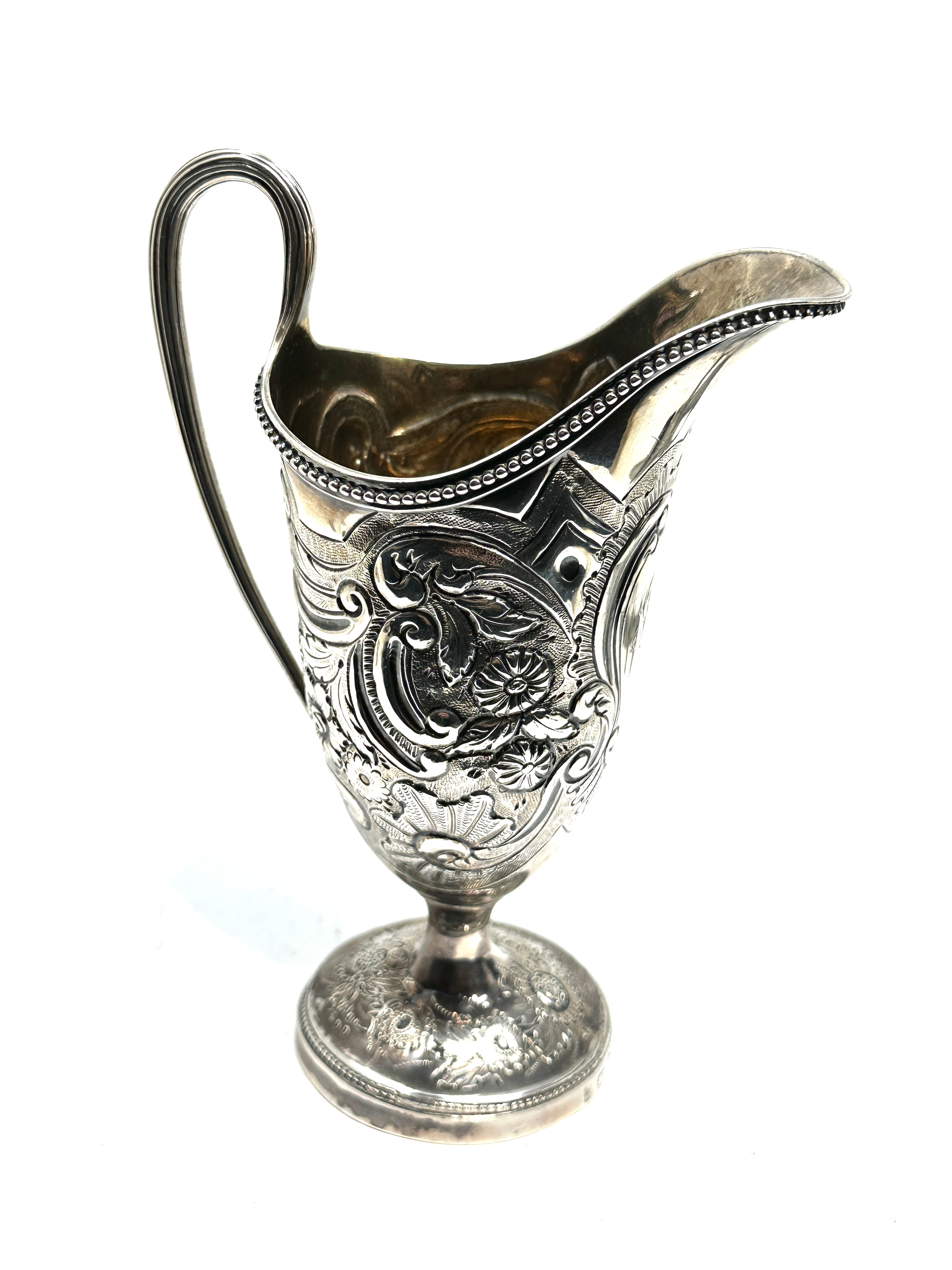 fine heavy georgian silver cream jug london silver hallmarks weight approx 200g - Bild 3 aus 6