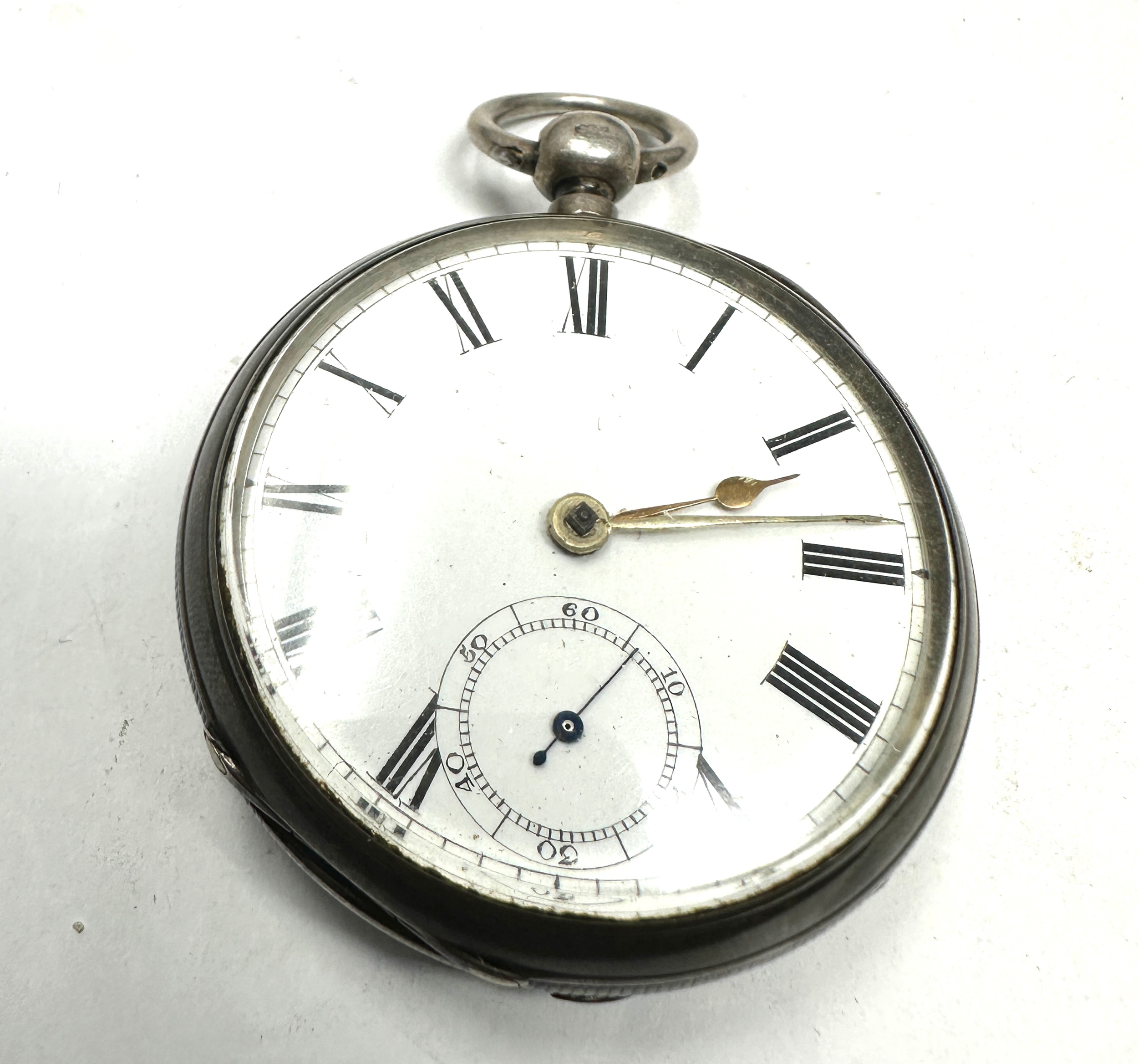 Antique silver open face pocket watch waltham mass movement the watch is ticking