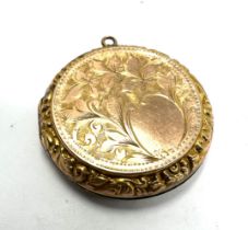 Antique 9ct gold back & front locket measures approx 3cm dia weight 5.1g